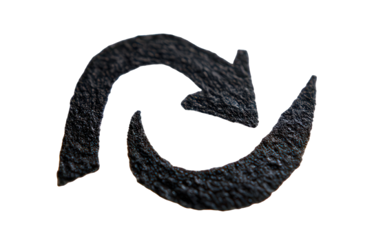 Dark Grey Recycle Arrows on Transparent Background