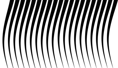 Linear Abstraction: A visually arresting study in contrasting shades, utilizing meticulously arranged black lines on an empty space to create a dynamic sense of depth and curvature.
