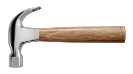 Single Claw Hammer With Wooden Handle