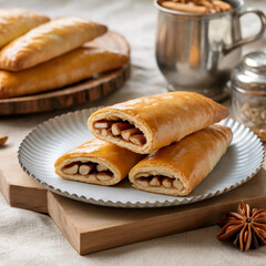 Casadiella is a traditional pastry from the Asturias region, filled with a mixture of nuts, sugar and anise.