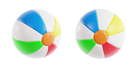 Obraz premium Colorful 3D inflatable beach ball icon