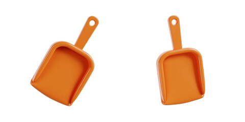 Obraz premium 3D icon of an orange toy sand shovel