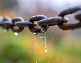 Wet metal chain link