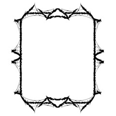 Vector Halloween black frame on white background. SVG