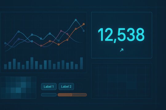 Abstract analytics dashboard with bar chart and line graph visualization
- Powered by Adobe