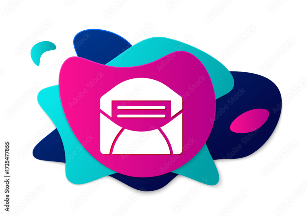 Poster color mail and e-mail icon isolated on white background. envelope symbol e-mail. email message sign.