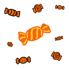 candy collection Flat halloween trick or treat 1