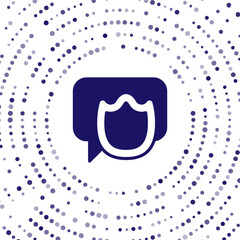 Blue Speech bubble chat icon isolated on white background. Message icon. Communication or comment chat symbol. Abstract circle random dots. Vector