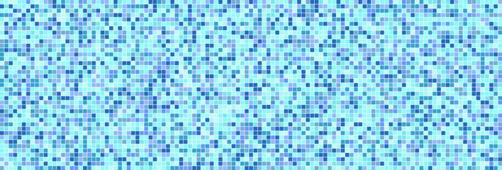 Retro game style seamless tile vector texture with aqua, cyan, and navy colors. Perfect for children, kids, kindergarten, school themes, disco ball patterns, and swimming pool visuals.