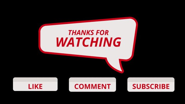 A clean and simple animated video outro features a call-to-action to Like, Comment, and Subscribe, ideal for video editing