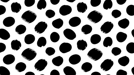 Black and white polka dots pattern Seamless vector texture Abstract background design Simple modern 