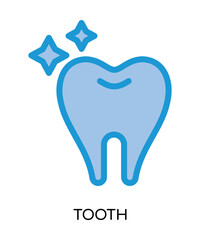 Dental tooth medical flat glyph illustration