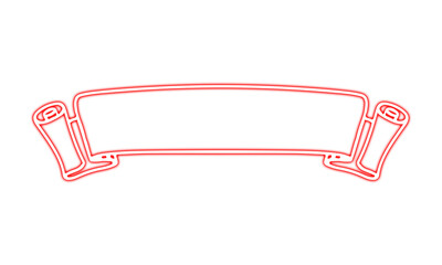 Red Neon Scroll Banner