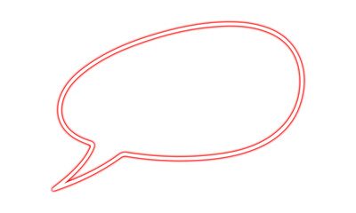 Red Neon Tilted Speech Bubble
