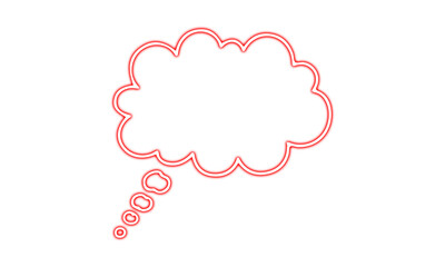 Red Neon Thought Bubble