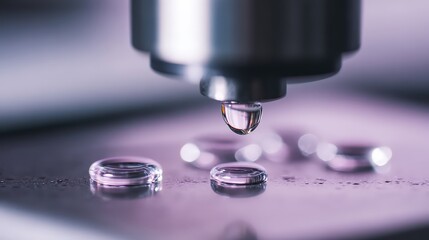 Macro Photography of ABO Group Drops on Testing Surface with Gigapixel Clarity