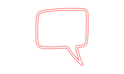 Red Neon Square Speech Bubble