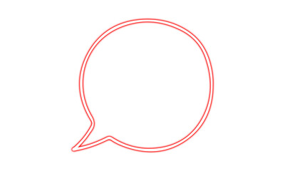 Red Neon Round Speech Bubble