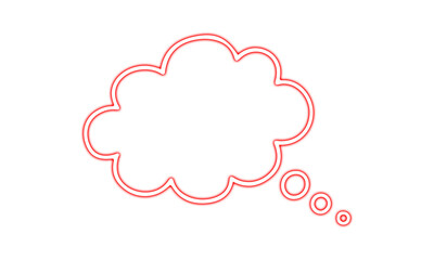 Red Neon Thought Bubble