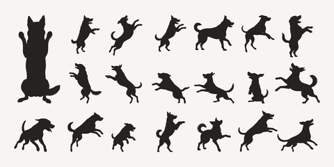 vector silhouettes of dog
