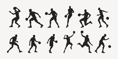 vector silhouettes of Basketball