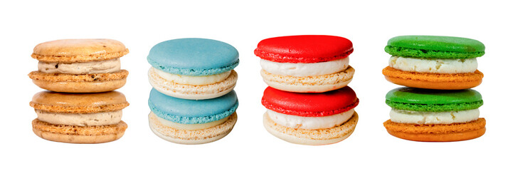 Colorful Macarons: A close-up of delectable macarons, arranged artfully with their vibrant colors and tempting fillings