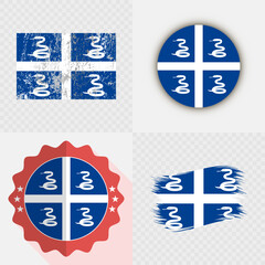 Martinique National Flag Icon Collection.