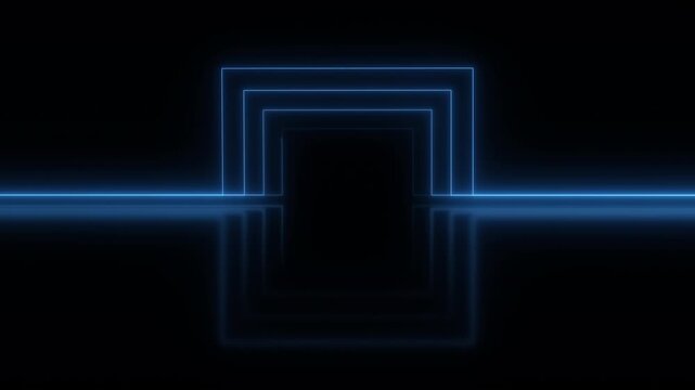neon Line square for logo title graph HUD glowing loop technological