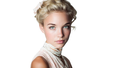 Vintage Portraits: Classic vintage portraits with soft lighting and timeless elegance, isolated on a Transparent background, PNG file.