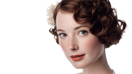Vintage Portraits: Classic vintage portraits with soft lighting and timeless elegance, isolated on a Transparent background, PNG file.