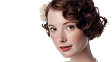 Vintage Portraits: Classic vintage portraits with soft lighting and timeless elegance, isolated on a Transparent background, PNG file.