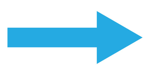 Obraz premium Blue isolated arrowhead icons on white background. Simple abstract pointing vector icons on white page. Right side arrowhead icon. Bold arrow-head icons set. 