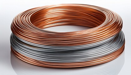 metallic cable wire cord electric bare cable wire isolated white background mega pack gold silver copper aluminium bronze