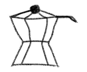 Italian png espresso maker outline design Black 