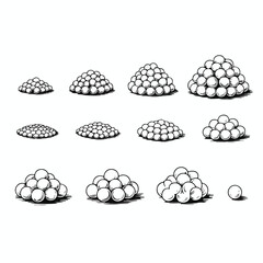 A simple vector illustration showing weather icons like clouds, sun, rain, and snow
