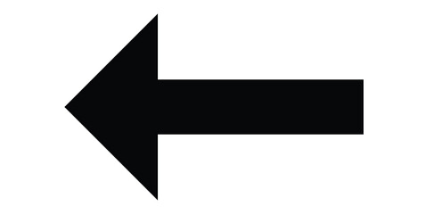 Black dark isolated arrowhead icons on white background. Simple abstract pointing vector icons on white page. Bold arrow-head icons set. Left side arrowhead icon. 