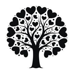 A beautiful vector silhouette of a tree with lush leaves, perfect for a spring or summer nature illustration