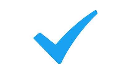 Blue tick icon, check mark correct approve success symbol vector