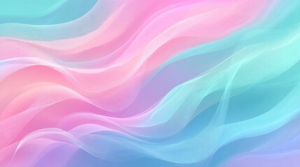 Fototapeta premium Abstract waves in soft pastel colors creating a smooth flowing design background