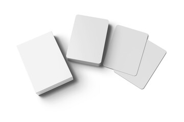 Blank White Playing Cards, 3d Illustration