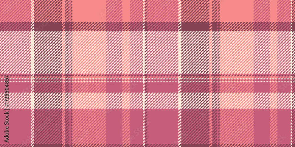 Poster a charming, textured tartan pattern in soft pink hues, ideal for textile design, backgrounds, or add
