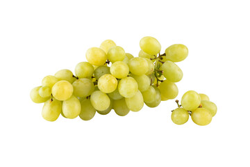 Green grape clusters cut out isolated transparent background
