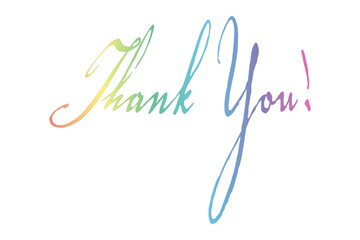 Thank You - 手書き風の筆記体で書いたThank You（ありがとう）の文字（カリグラフィー）
