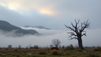 soft grey mist ethereal hovering with cloudy pale undertones