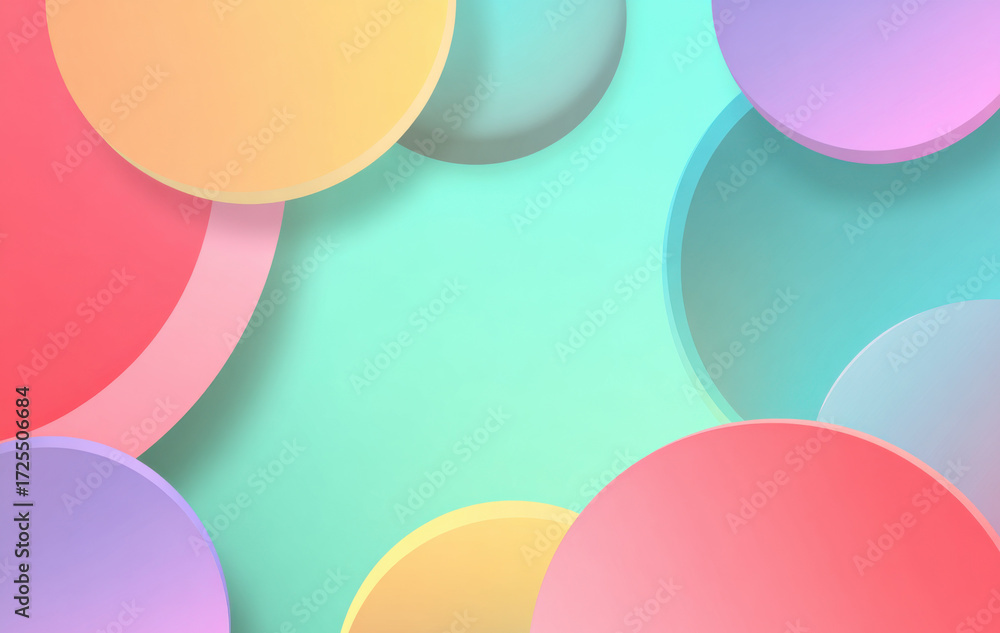 Wall mural colorful abstract illustration featuring overlapping circles in various shades, creating a vibrant a