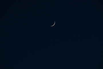 Moon light on sky. Moon in the galaxy.