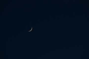 Moon light on sky. Moon in the galaxy.