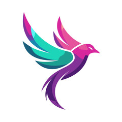 Colorful abstract bird logo design
