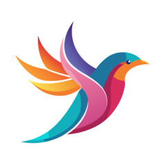 Colorful abstract bird logo design