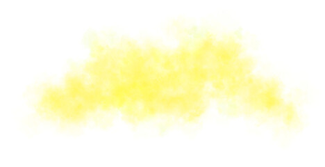 Yellow smoke cloud on transparent background spreading horizontally in the air with soft texture and realistic motion © Nanotrillion